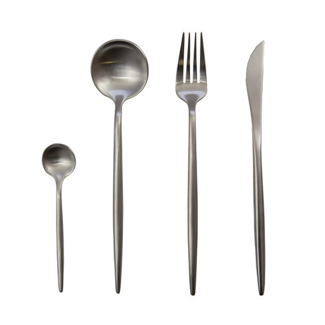 Modern 6-Person Cutlery Set // Silver // Set of 24