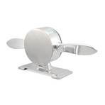 Abstract Airplane Propeller Desk Clock // Polished Aluminum Plane