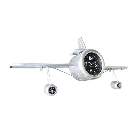 Large Airplane Wall Clock // Polished Aviation Aluminum // 55" Wingspan