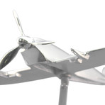 Spitfire Desk Accent Sculpture // WWII Fighter Aircraft // Polished Aluminum
