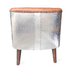 Aviator Wing Leisure Chair // Genuine Cigar Leather // Polished Aluminum