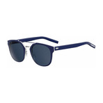 Men's Pilot Sunglasses // Silver + Blue