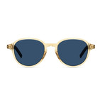 Men's Rounded Sunglasses // Black + Yellow + Blue