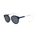 Men's Wrap Round Sunglasses // Palladium + Blue