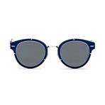 Men's Wrap Round Sunglasses // Palladium + Blue