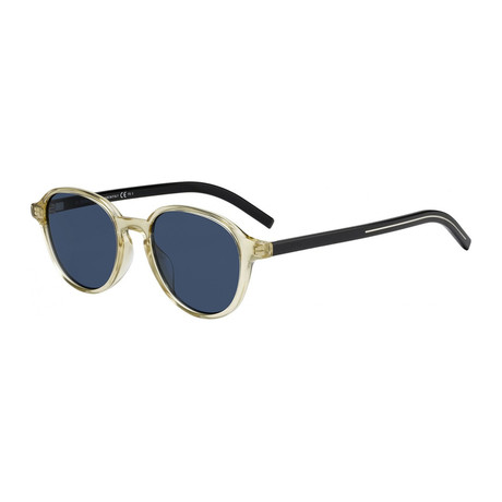 Men's Rounded Sunglasses // Black + Yellow + Blue
