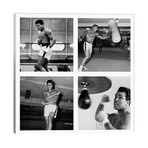 Muhammad Ali Practicing on Punching Bag, Muhammad Ali Punching Bag // Muhammad Ali Enterprises (26"W x 26"H x 1.5"D)