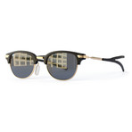 Men's Champlain Polarized Sunglasses // Matte Black + Brushed Gold + Gray