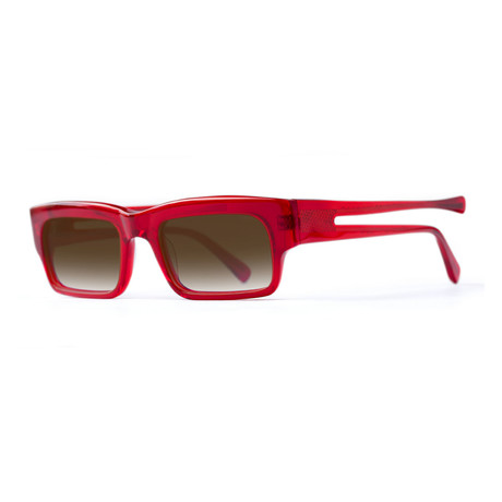 Men's Edmund Double Temple Frame Polarized Sunglasses // Poppy + Amber Gradient