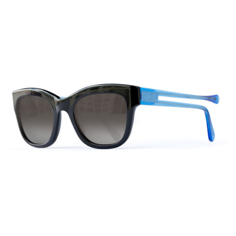 Women's Freya Polarized Sunglasses // Raven + Blue + Warm Gray Gradient