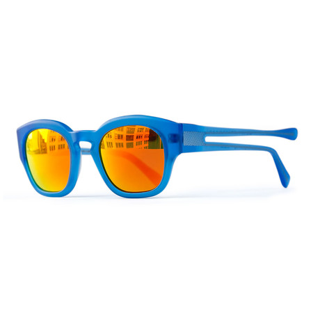 Men's Livingstone Polarized Sunglasses // Matte Blue + Crimson Mirror