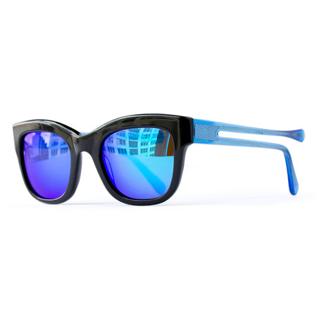 Women's Freya Polarized Sunglasses // Raven + Blue + Amber Indigo Mirror