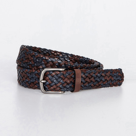 Avenall Belt // Navy + Dark Brown (35")