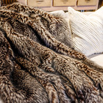 Limited Edition Faux Fur Throw // Spotted Wolf