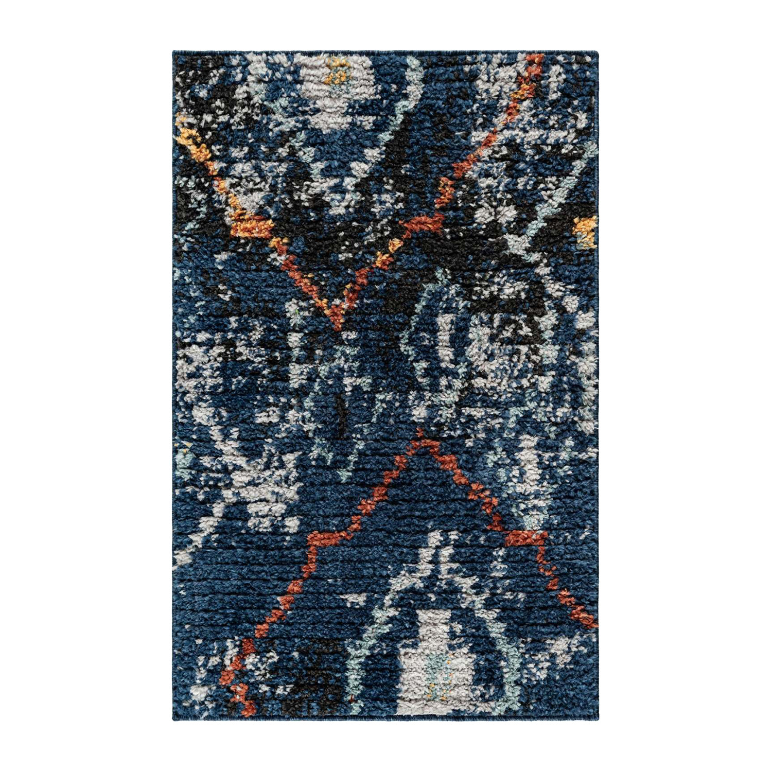 Rif Morocco Rug // Navy Blue (2'2"L x 6'W) Unique Loom Touch of Modern