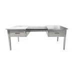 Large Modern Aviator Executive Desk // Writing Pad // Double Drawers