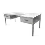 Large Modern Aviator Executive Desk // Writing Pad // Double Drawers