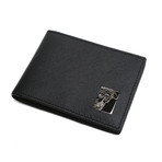 Versace Collection // Textured Leather Wallet // Black