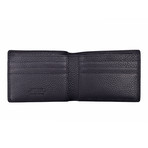 Versace Collection // Pebbled Leather Wallet // Navy Blue