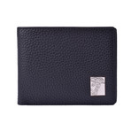 Versace Collection // Pebbled Leather Wallet // Navy Blue