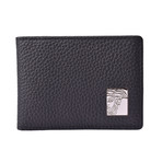 Versace Collection // Pebbled Leather Wallet // Black