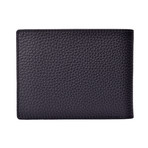 Versace Collection // Pebbled Leather Wallet // Navy Blue