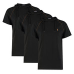 Pack of 3 // Hoodie Shirt // Black + Black + Black (Small)