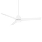 Mocha // Indoor + Outdoor 3-Blade Smart Ceiling Fan + LED Light Kit + Remote Control (Brushed Aluminum)