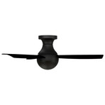 Orb // Indoor + Outdoor 3-Blade Smart Flush Mount Ceiling Fan + Remote Control (Matte Black)