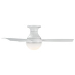 Orb // Indoor + Outdoor 3-Blade Smart Flush Mount Ceiling Fan + LED Light Kit + Remote Control (Matte Black)