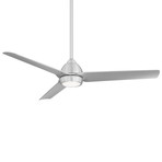 Mocha // Indoor + Outdoor 3-Blade Smart Ceiling Fan + LED Light Kit + Remote Control (Brushed Aluminum)