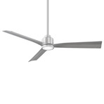 Clean // Indoor + Outdoor 3-Blade Smart Ceiling Fan + LED Light Kit + Remote Control (Brushed Aluminum)