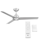 Mocha // Indoor + Outdoor 3-Blade Smart Ceiling Fan + Remote Control (Brushed Aluminum)