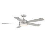 Odyssey // Indoor + Outdoor 5-Blade Smart Ceiling Fan + LED Light Kit + Remote Control (Brushed Nickel)