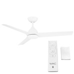 Mocha // Indoor + Outdoor 3-Blade Smart Ceiling Fan + Remote Control (Brushed Aluminum)