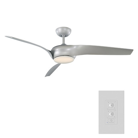 Nirvana // Indoor + Outdoor 3-Blade Smart Ceiling Fan 56in Matte Black with 3000K LED Light Kit and Wall Control (Matte Black)