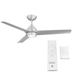 Mocha // Indoor + Outdoor 3-Blade Smart Ceiling Fan + LED Light Kit + Remote Control (Brushed Aluminum)