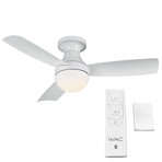 Orb // Indoor + Outdoor 3-Blade Smart Flush Mount Ceiling Fan + LED Light Kit + Remote Control (Matte Black)