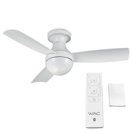 Orb // Indoor + Outdoor 3-Blade Smart Flush Mount Ceiling Fan + Remote Control (Matte Black)