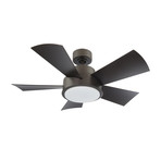 Elf // Indoor + Outdoor 5-Blade Smart Ceiling Fan + Light Kit + Remote Control (Bronze)