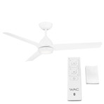 Mocha // Indoor + Outdoor 3-Blade Smart Ceiling Fan + LED Light Kit + Remote Control (Brushed Aluminum)