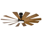 Windflower // Indoor + Outdoor 12-Blade Smart Ceiling Fan + LED Light Kit + Wall Control (60"L x 60"W x 15"H)