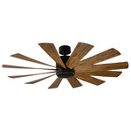 Windflower // Indoor + Outdoor 12-Blade Smart Ceiling Fan + LED Light Kit + Wall Control (60"L x 60"W x 15"H)