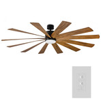 Windflower // Indoor + Outdoor 12-Blade Smart Ceiling Fan + LED Light Kit + Wall Control (60"L x 60"W x 15"H)