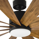 Windflower // Indoor + Outdoor 12-Blade Smart Ceiling Fan + LED Light Kit + Wall Control (60"L x 60"W x 15"H)