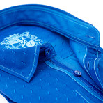 Jacquard Button-Up Long Sleeve Shirt // Turquoise (2XL)