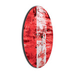 Street Circle Clock // Red (16"W x 16"H x 1"D)