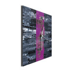 Line Square Clock // Purple (16"W x 16"H x 1"D)