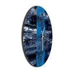 Line Circle Clock // Blue (16"W x 16"H x 1"D)