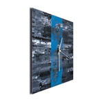 Line Square Clock // Blue (16"W x 16"H x 1"D)